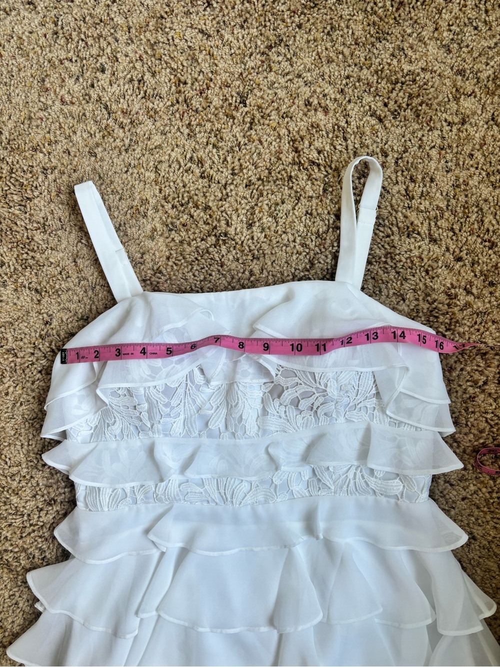 White Ruffle Tiered Top - Picture 6 of 7